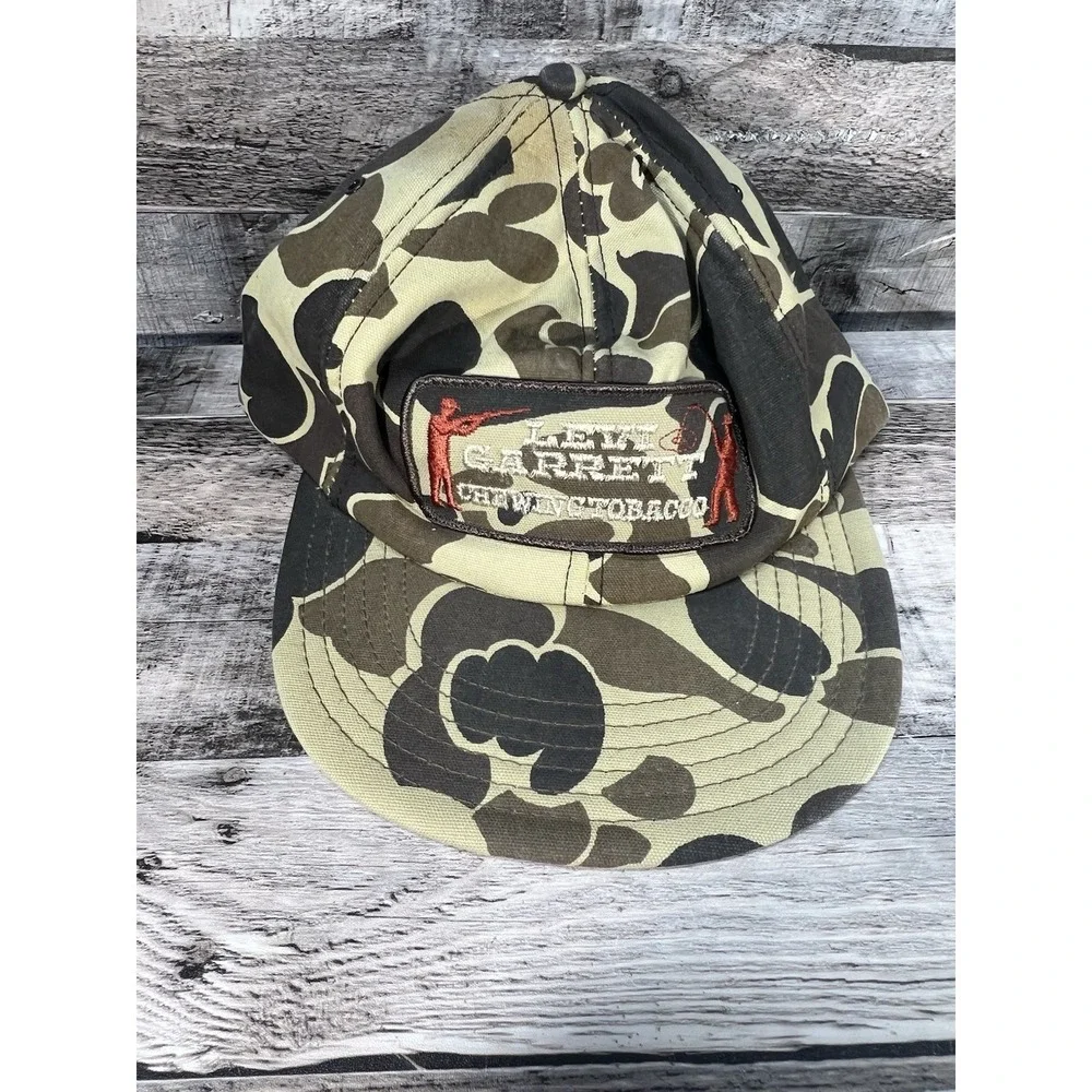 Vintage Eagle Ridge SnapBack Camo Hat Made In‎ USA Levi Garrett Chewing Tobacco